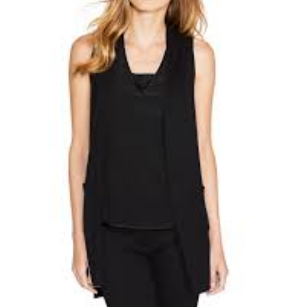 White House Black Market Touch of Cashmere Black sweater Vest size Small